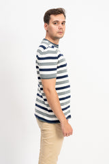 Kısa Kol Çizgili Triko Tişört