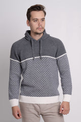 Kapüşonlu Kalın Erkek Triko Kazak