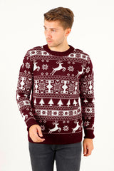 Yılbaşı Desenli Erkek Triko Kazak