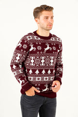 Yılbaşı Desenli Erkek Triko Kazak