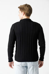 Şal Yaka Saç Örgülü Erkek Triko Hırka