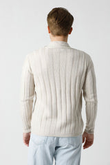 Şal Yaka Saç Örgülü Erkek Triko Hırka