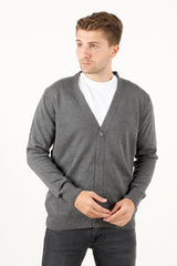 V Yaka Basic Erkek Triko Hırka