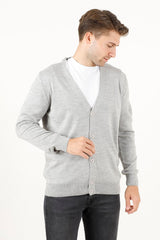 V Yaka Basic Erkek Triko Hırka