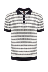 Polo Yaka Çizgili Triko Tişört