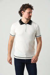 Polo Yaka İki Renkli Erkek Triko Tişört