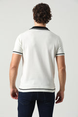 Polo Yaka İki Renkli Erkek Triko Tişört