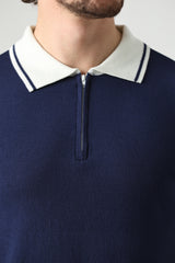 Polo Yaka İki Renkli Erkek Triko Tişört