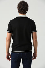 Polo Yaka İki Renkli Erkek Triko Tişört