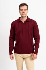 İnce Dokuma Polo Yaka Erkek Triko Kazak