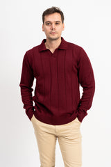 İnce Dokuma Polo Yaka Erkek Triko Kazak