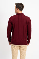 İnce Dokuma Polo Yaka Erkek Triko Kazak