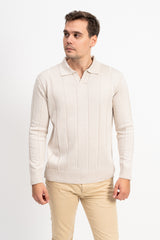 İnce Dokuma Polo Yaka Erkek Triko Kazak