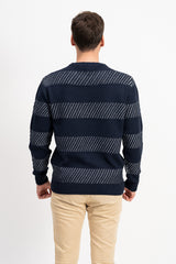 Bisiklet Yaka İki Renkli Erkek Triko Kazak