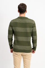 Bisiklet Yaka İki Renkli Erkek Triko Kazak