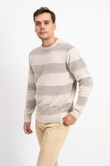 Bisiklet Yaka İki Renkli Erkek Triko Kazak