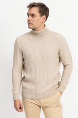 Balıkçı Yaka Tek Renk Erkek Triko Kazak