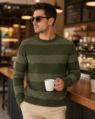 Regular Fit Haki Erkek Triko Kazak