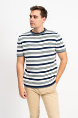 Kısa Kol Çizgili Triko Tişört