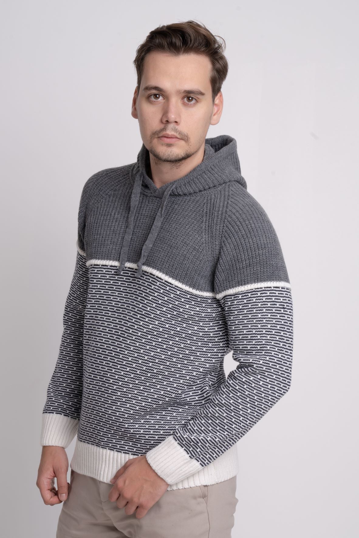 Kapüşonlu Kalın Erkek Triko Kazak