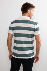 %100 Pamuk Polo Yaka Çizgili Tişört