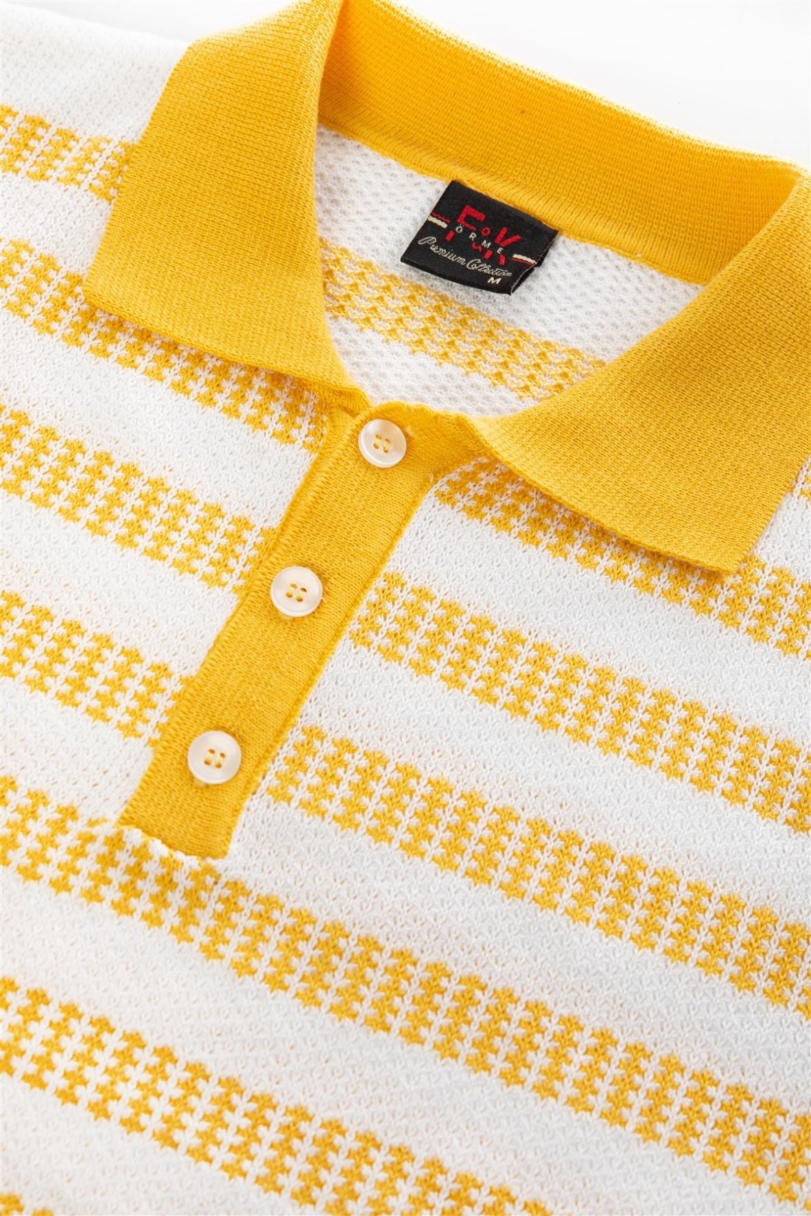 77000 Polo Yaka Sarı Triko Tişört