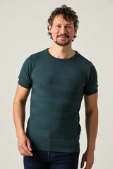 Çizgili Tek Renk Triko Tişört