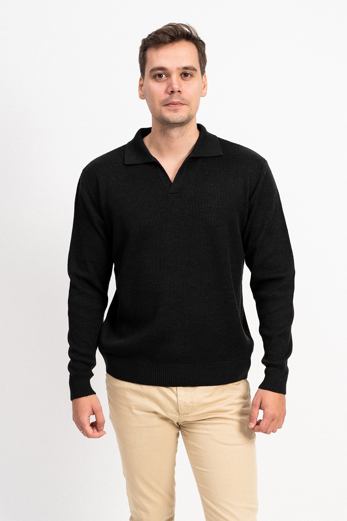 Polo Yaka Erkek Triko Kazak