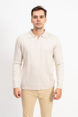 İnce Dokuma Polo Yaka Erkek Triko Kazak