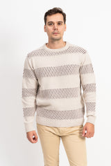 Bisiklet Yaka İki Renkli Erkek Triko Kazak