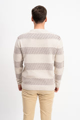 Bisiklet Yaka İki Renkli Erkek Triko Kazak