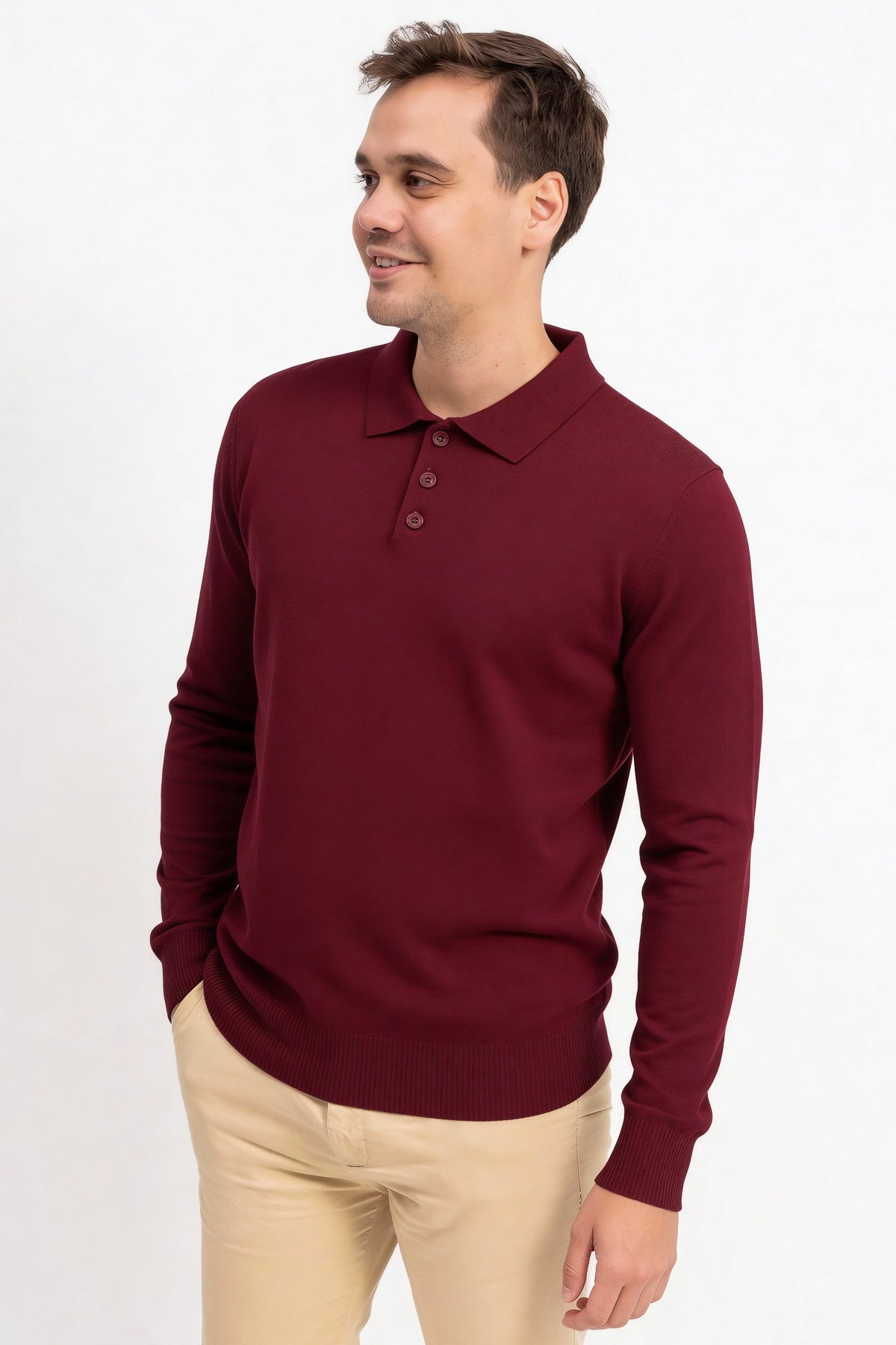 Polo Yaka Erkek Triko Kazak