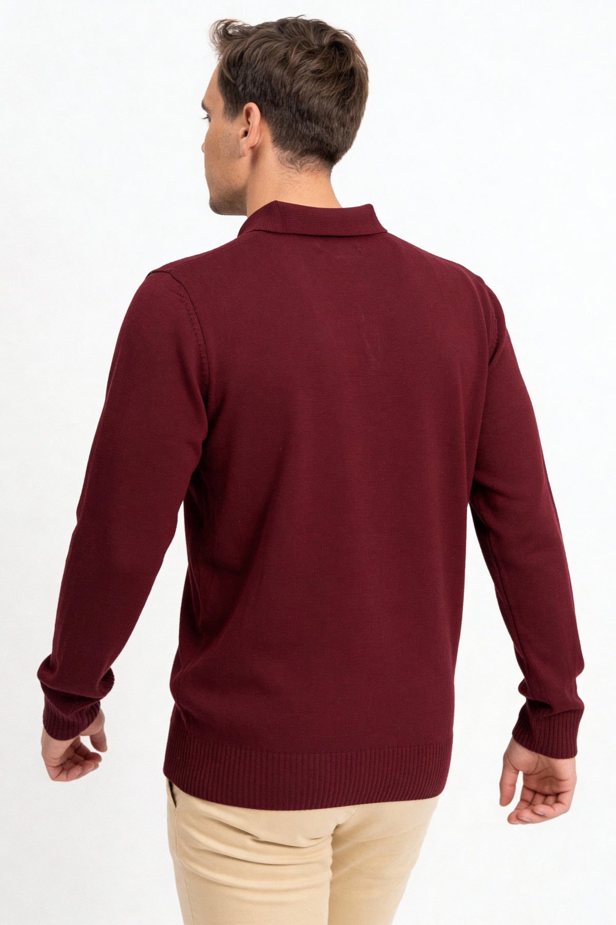 Polo Yaka Erkek Triko Kazak