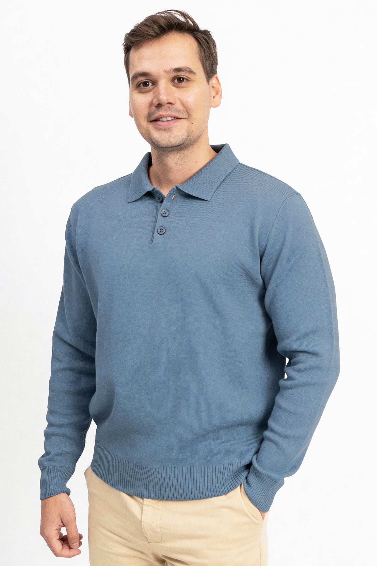 Polo Yaka Erkek Triko Kazak