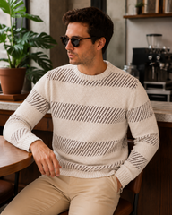 Regular Fit Ekru Erkek Triko Kazak