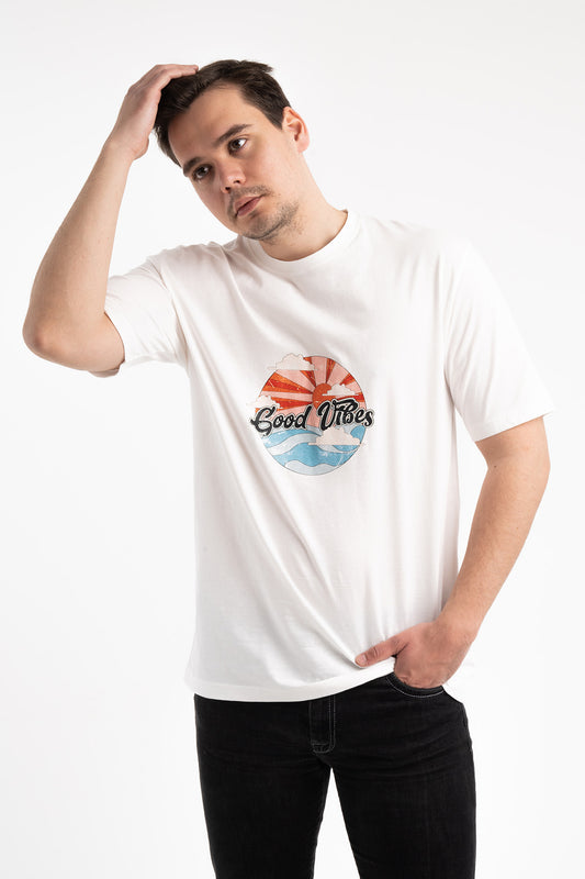 68100 Baskılı Oversize Tişört